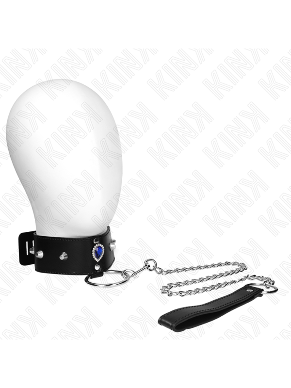 kink - collier avec bracelet 65 cm avec diamants bleu ajustable 36-43 cm x 5 cm