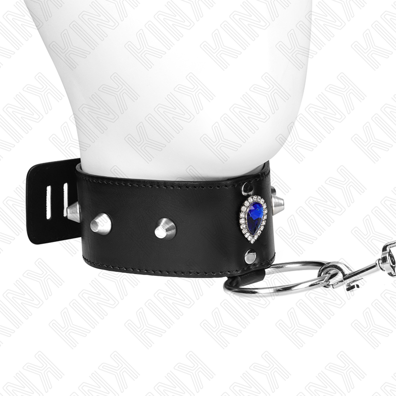 kink - collier avec bracelet 65 cm avec diamants bleu ajustable 36-43 cm x 5 cm