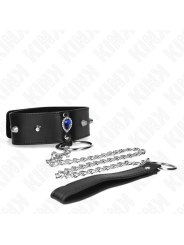kink - collier avec bracelet 65 cm avec diamants bleu ajustable 36-43 cm x 5 cm