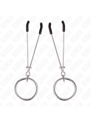 kink - pinces à téton fins avec anneau argent 7 cm