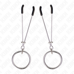 kink - pinces à téton fins avec anneau argent 7 cm