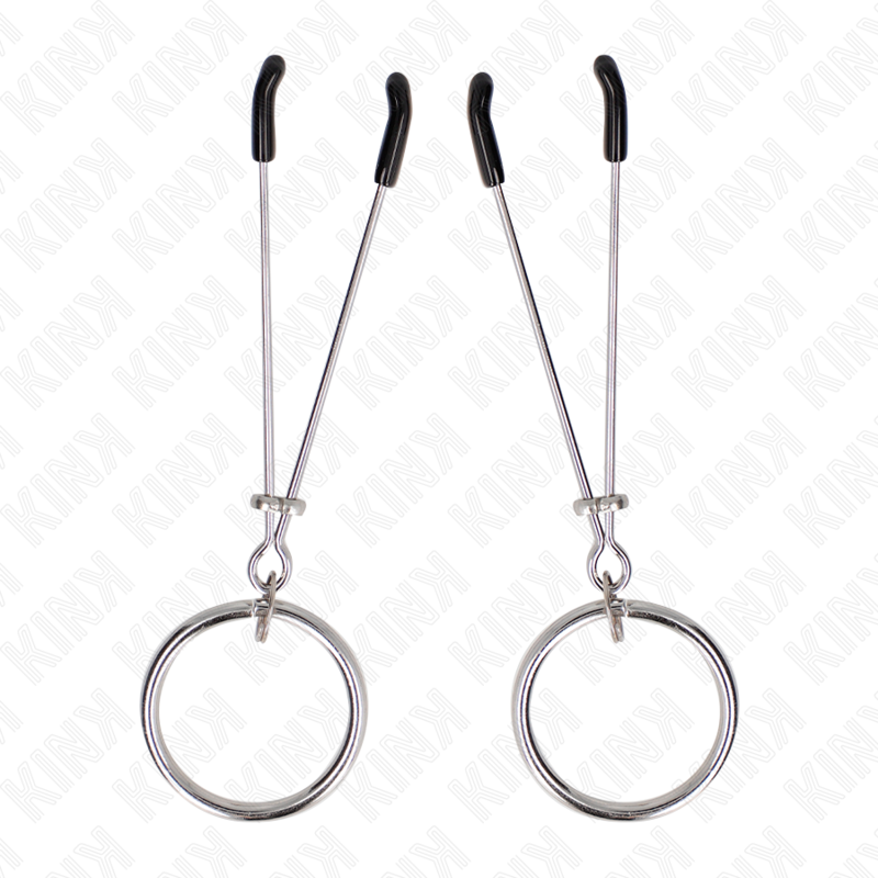 kink - pinces à téton fins avec anneau argent 7 cm