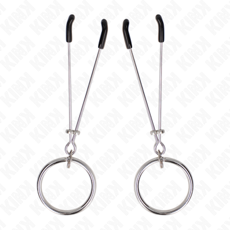 kink - pinces à téton fins avec anneau argent 7 cm