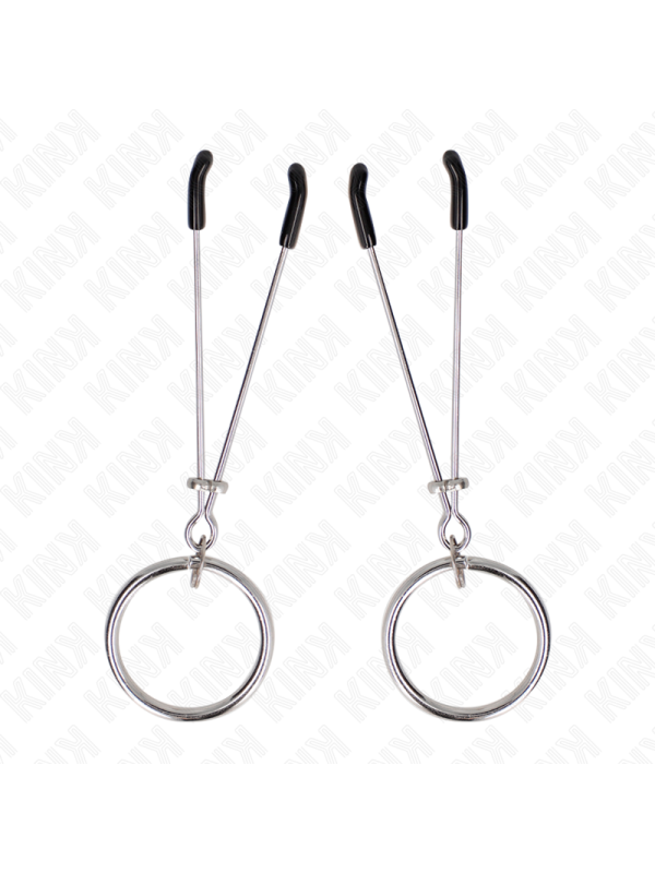 kink - pinces à téton fins avec anneau argent 7 cm