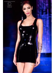 CHILIROSE - Mini robe moulante noire brillante. - Taille: M