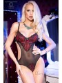 CHILIROSE: body en tulle et dentelle ouvert sur les côtés. - Taille: L