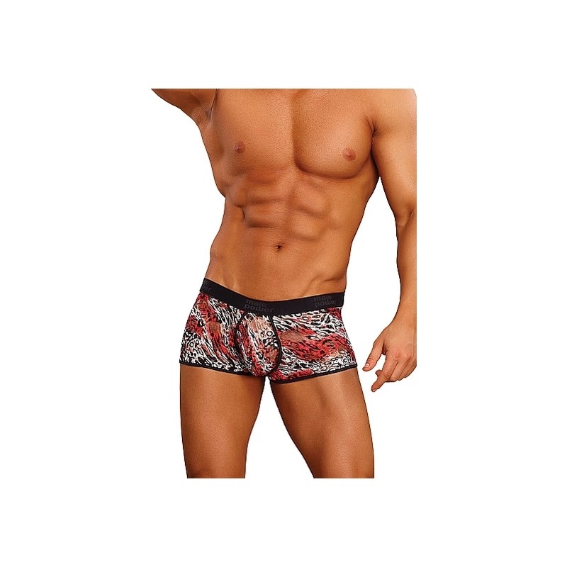 MALE POWER BOXER imprimé LEOPARD rouge M