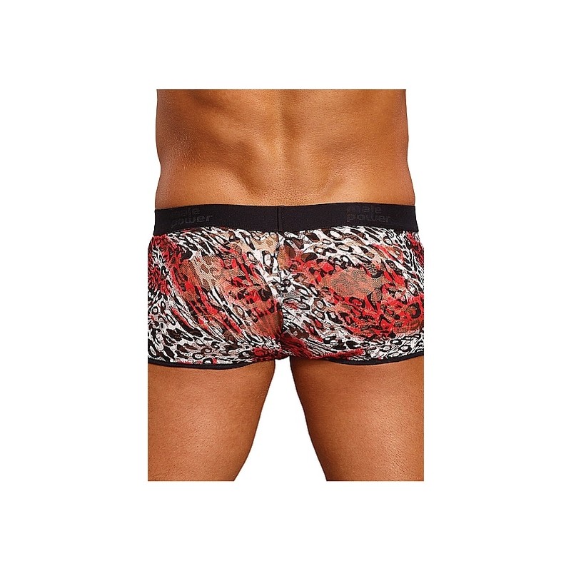 MALE POWER BOXER imprimé LEOPARD rouge L