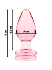série nebula par ibiza - modèle 3 plug en verre rose 11 cm -ou- 5 cm