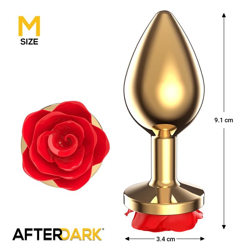 Plug anal AFTERDARK métal doré rose rouge Taille M