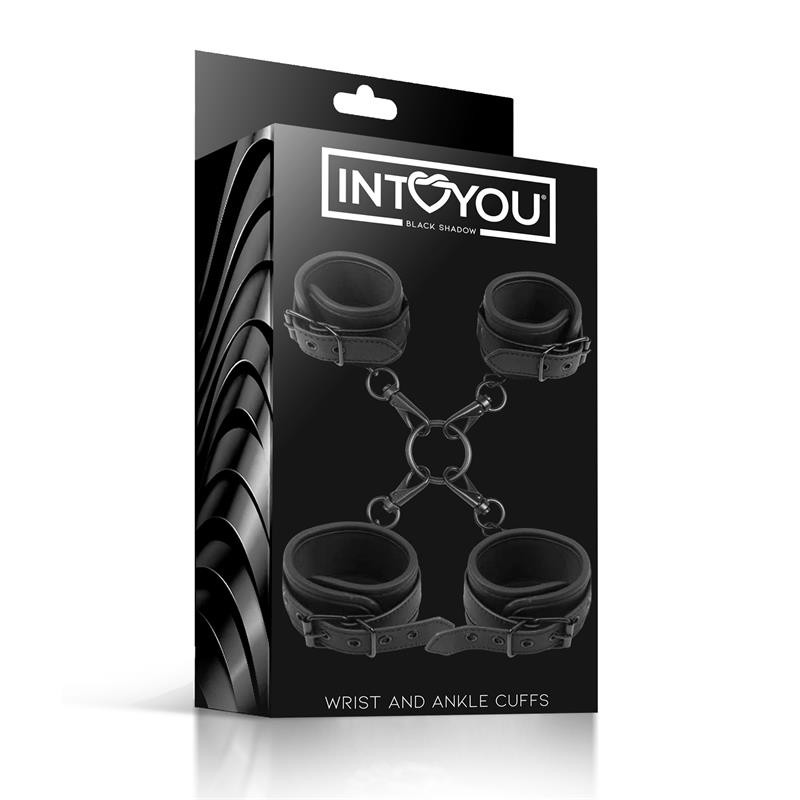 Ensemble de menottes pour chevilles et poignets (cuir vegan)