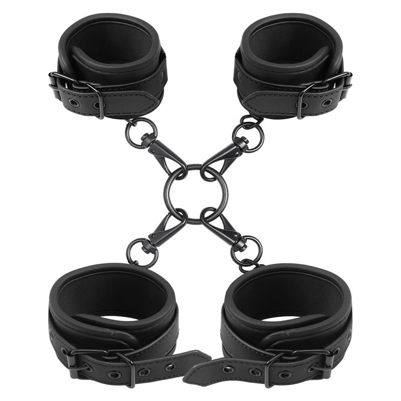 Ensemble de menottes pour chevilles et poignets (cuir vegan)