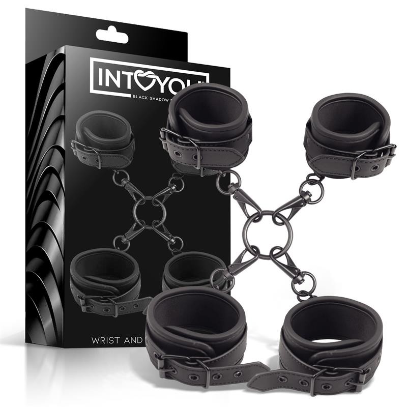 Ensemble de menottes pour chevilles et poignets (cuir vegan)