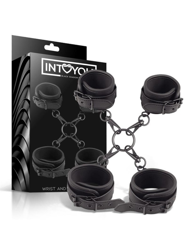 Ensemble de menottes pour chevilles et poignets (cuir vegan)