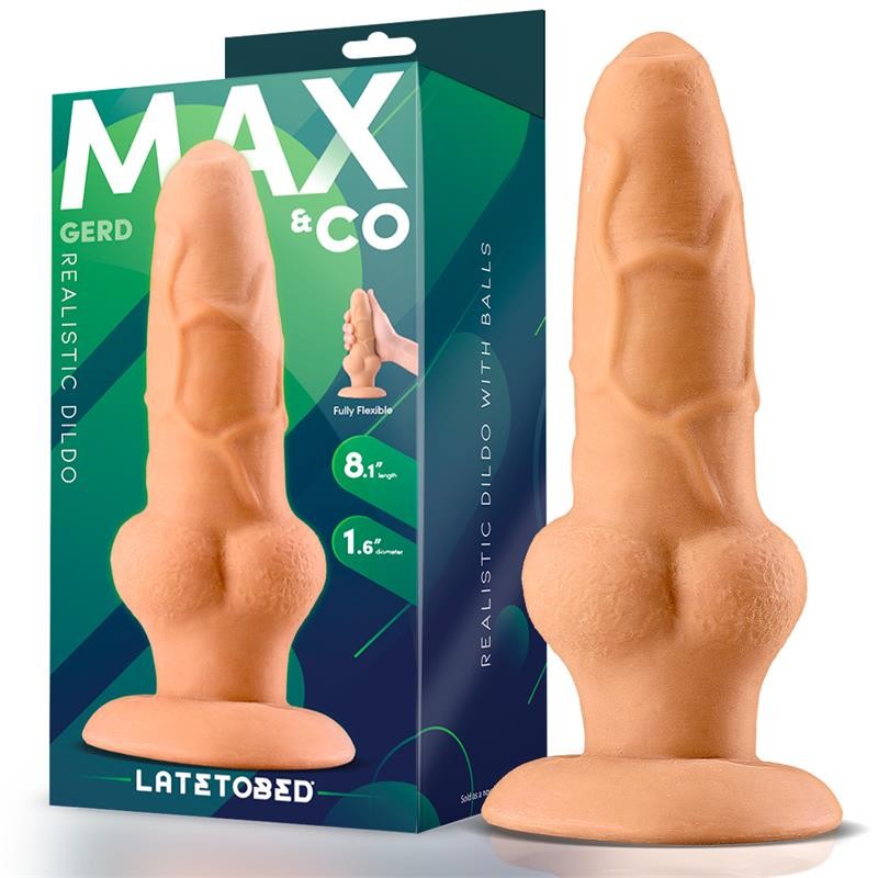 Gerd, gode réaliste avec testicules, 20,6 cm, naturel