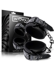 Menottes réglables pour chevilles (saphir) en cuir vegan