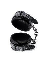 Menottes réglables pour chevilles (saphir) en cuir vegan