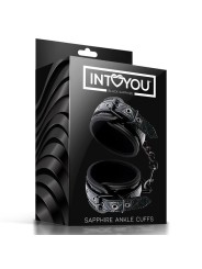 Menottes réglables pour chevilles (saphir) en cuir vegan