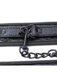 Menottes réglables pour chevilles (saphir) en cuir vegan