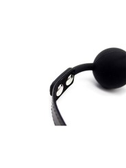 Bâillon-boule réglable en silicone lisse de 4 cm (noir)