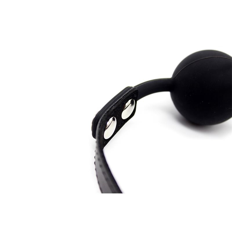 Bâillon-boule réglable en silicone lisse de 4 cm (noir)