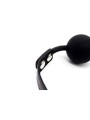 Bâillon-boule réglable en silicone lisse de 4 cm (noir)