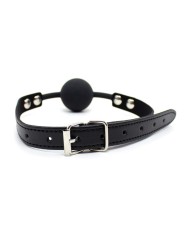 Bâillon-boule réglable en silicone lisse de 4 cm (noir)