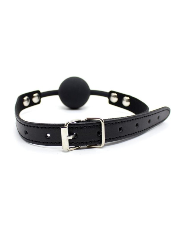 Bâillon-boule réglable en silicone lisse de 4 cm (noir)