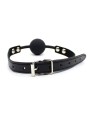 Bâillon-boule réglable en silicone lisse de 4 cm (noir)