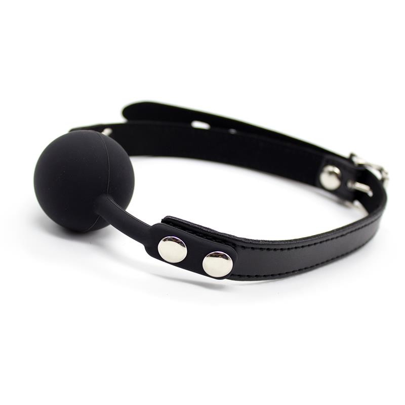 Bâillon-boule réglable en silicone lisse de 4 cm (noir)