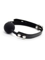 Bâillon-boule réglable en silicone lisse de 4 cm (noir)