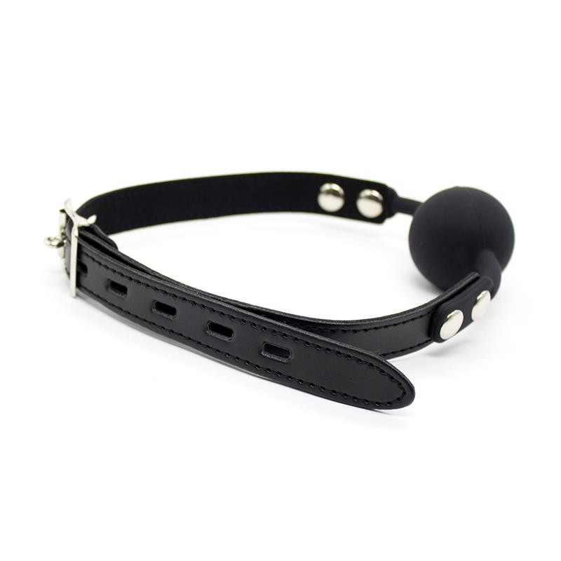 Bâillon-boule en silicone de 4 cm avec cadenas noir