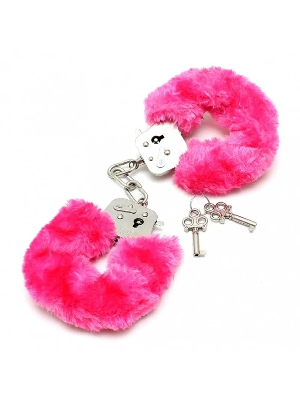 menottes métalliques aux poils de léopard