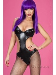 Body en tissu brillant avec clous.