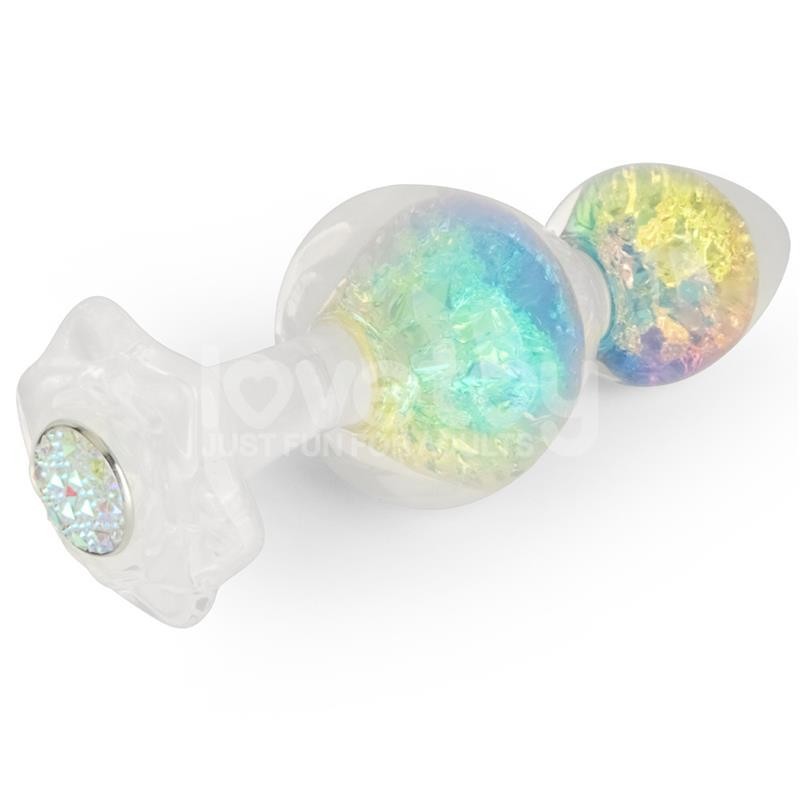 Plug anal Gemoria en silicone avec centre en cristal multicolore