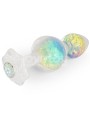 Plug anal Gemoria en silicone avec centre en cristal multicolore
