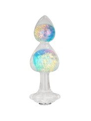 Plug anal Gemoria en silicone avec centre en cristal multicolore
