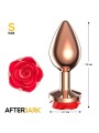 Plug anal rose doré avec rose rouge sur la base, taille S