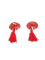 Cache-tétons cur autocollants à paillettes rouges