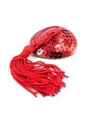 Cache-tétons cur autocollants à paillettes rouges