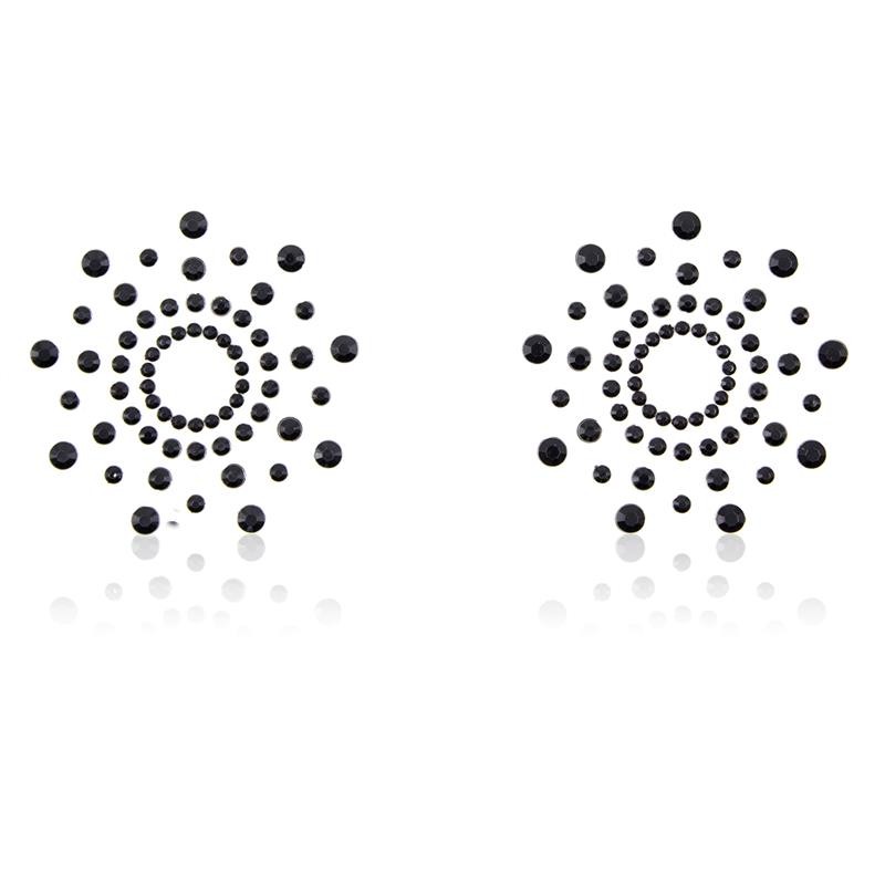 Cache-tétons flocon de neige noir