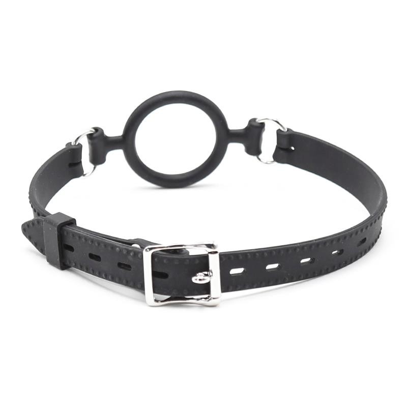 Bâillon anneau ouvert noir de 5 cm