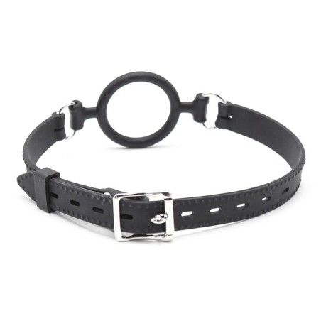 Bâillon anneau ouvert noir de 5 cm