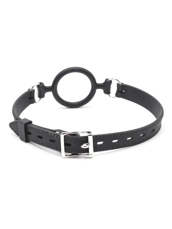 Bâillon anneau ouvert noir de 5 cm