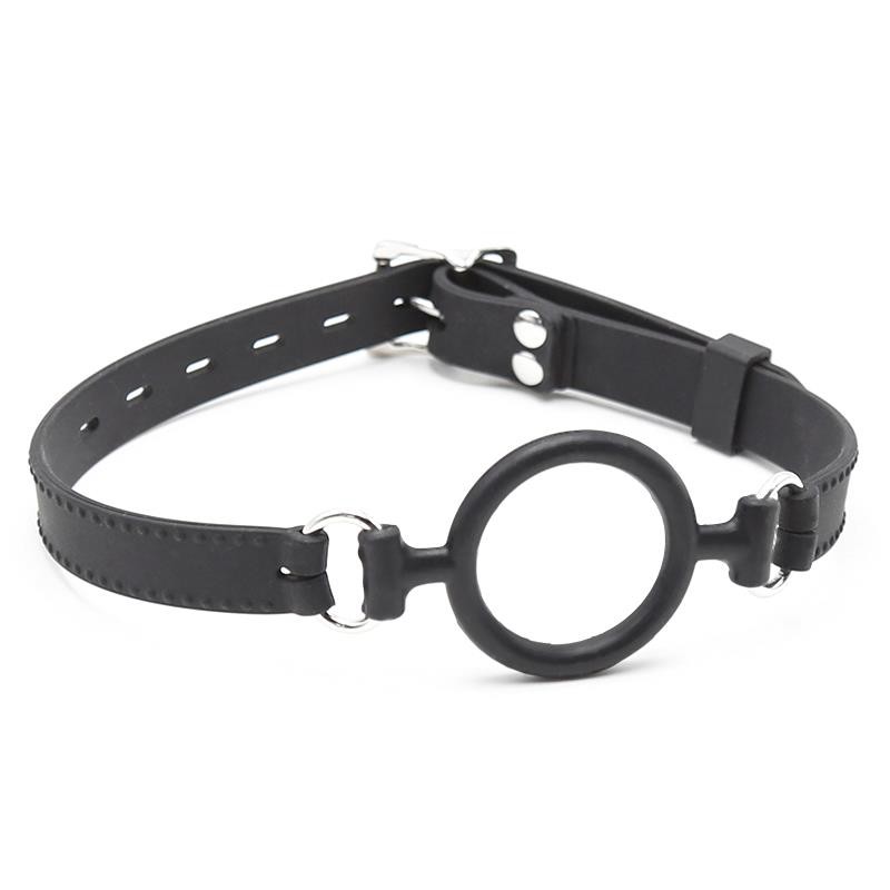 Bâillon anneau ouvert noir de 5 cm