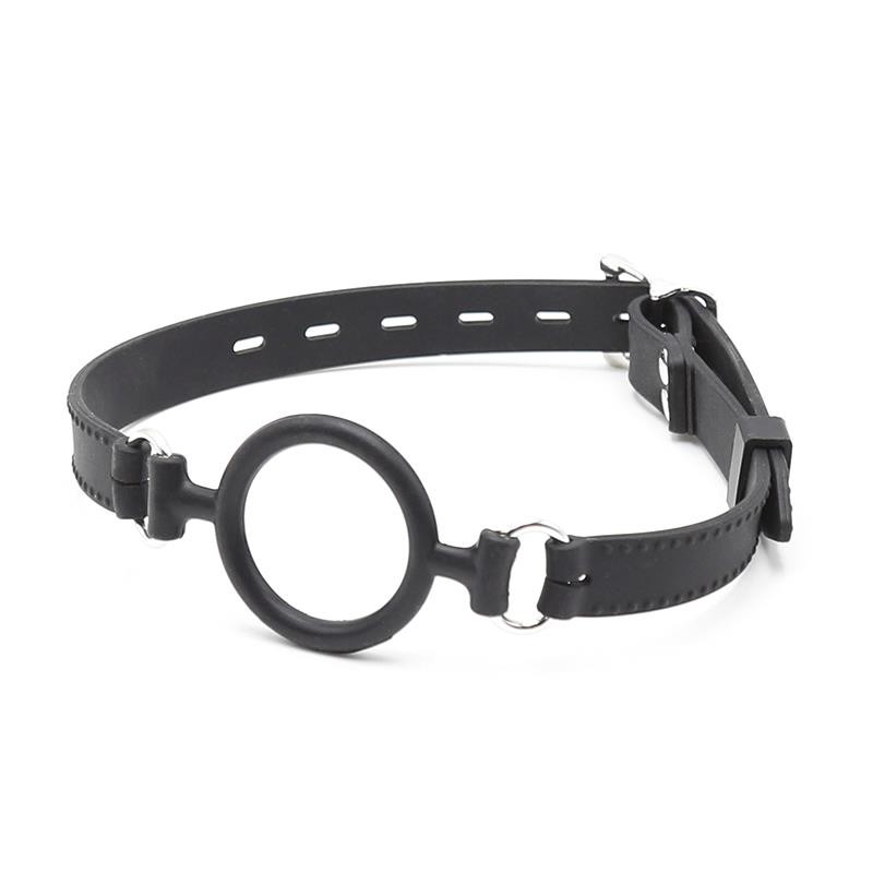 Bâillon anneau ouvert noir de 5 cm