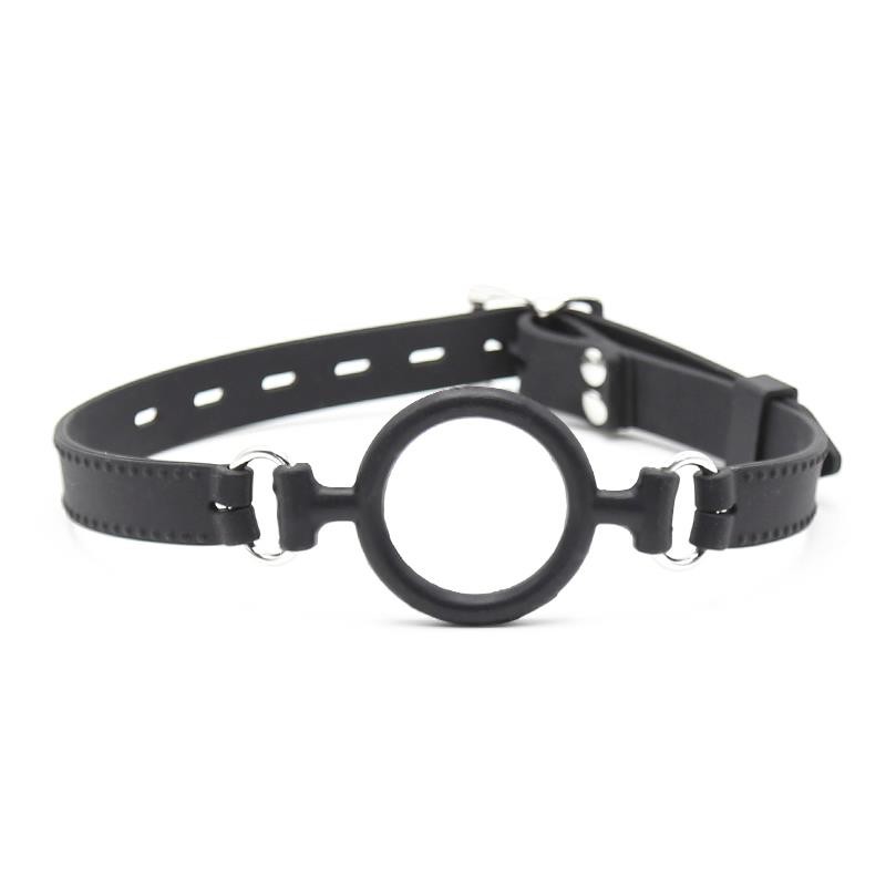 Bâillon anneau ouvert noir de 5 cm