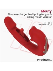 Vibromasseur Mouty avec fonction mordiller et retourner, avec application