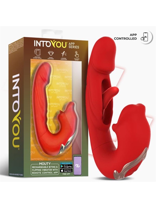 Vibromasseur Mouty avec fonction mordiller et retourner, avec application