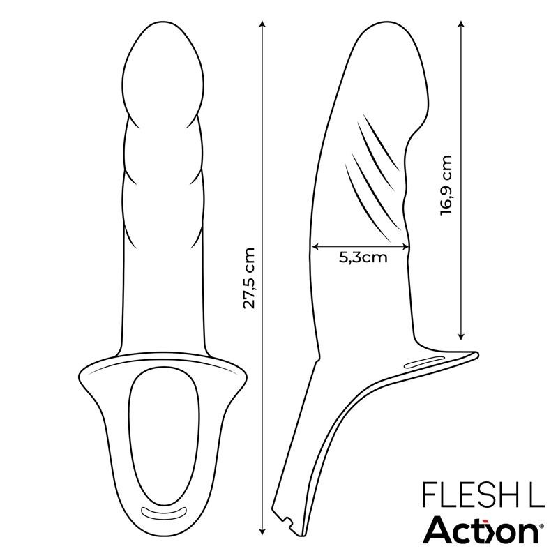 Harnais gode gode creux silicone qual sup taille L